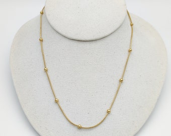 Delicata collana a sfera-semplice-minimal-gioielli da sposa-base-acciaio inossidabile-argento-placcato oro-collana di perle-catena satellite-catena a sfere