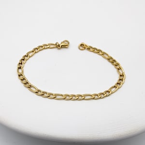 Figaro bracelet // stainless steel // gold plated // link bracelet // bracelet gold // Figaro bracelet // simple // noble // elegant image 1