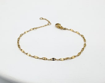 Simple link bracelet//box chain bracelet//stainless steel//gold plated//noble//elegant