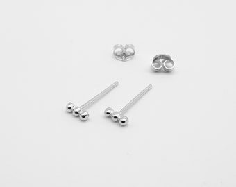 1 pair of dainty stackable stud earrings - mini - delicate - fine - minimalist - geometric - 925 sterling silver - gold plated