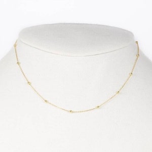 Satellitenkette-Gliederkette-zarte Halskette-schlicht-minimalistisch-Kugel-Ball-925er Silber-Silber-Gold-Rosegold