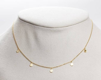 Delicate plate necklace-simple-minimalistic-925 silver-rose gold-gold-plated