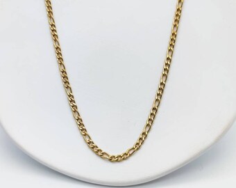 Figaro necklace gold//Figaro chain//curb chain//chunk chain//necklace elegant//noble//stainless steel//gold plated//Figaro chain