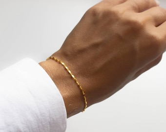 Delicate bracelet - filigree - simple - minimalist - box chain bracelet - 925 sterling silver - gold - rose gold plated