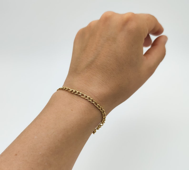 Figaro bracelet // stainless steel // gold plated // link bracelet // bracelet gold // Figaro bracelet // simple // noble // elegant image 4