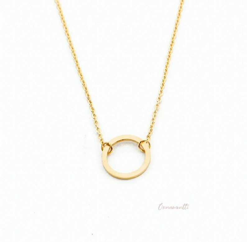 Collana delicata - filigrana - semplice - cerchio - acciaio inossidabile - argento - oro - oro rosa - placcata oro - minimalista - geometrica Gold
