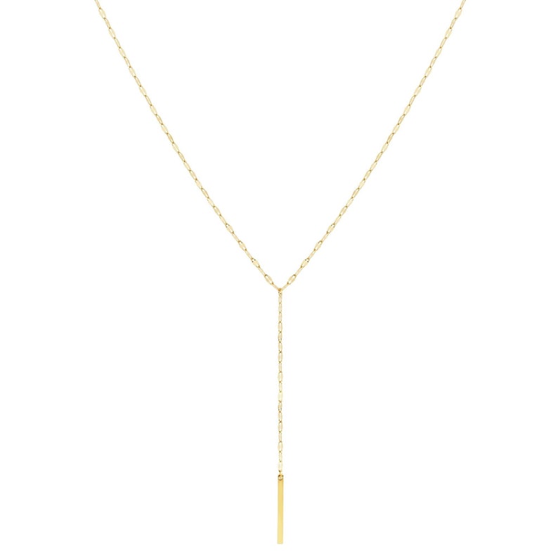 Necklace noble-stacking chain-chunk chain-stainless steel-gold-rose gold-plated-jewelry trend-lariat chain-Y chain-layer chain-modern necklace image 4