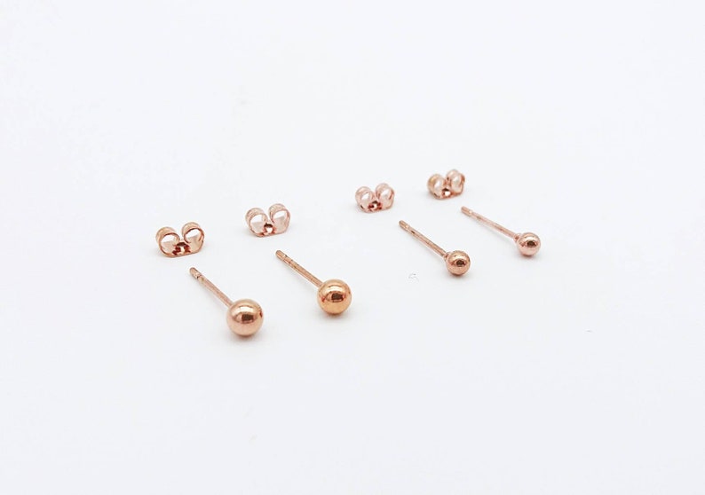 1 Pair Rose Gold Stainless Steel Gold Plated Minimalist Pearl Stud Earrings Ball image 5