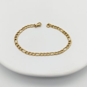 Figaro bracelet // stainless steel // gold plated // link bracelet // bracelet gold // Figaro bracelet // simple // noble // elegant image 2