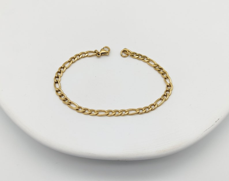 Figaro bracelet // stainless steel // gold plated // link bracelet // bracelet gold // Figaro bracelet // simple // noble // elegant image 2