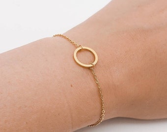 Circle bracelet-delicate-simple-filigree-stainless steel-silver-gold-rose gold