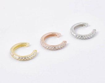 Ear Cuff-Ear Cuffs-Helix-Conch-Fake Piercing-Ohrmanschette-925er Silber-Silber-Gold-Rosegold-Zirkon