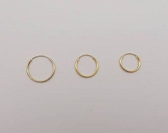 1 pair of hoop earrings - 925 sterling silver, gold-plated, delicate and filigree