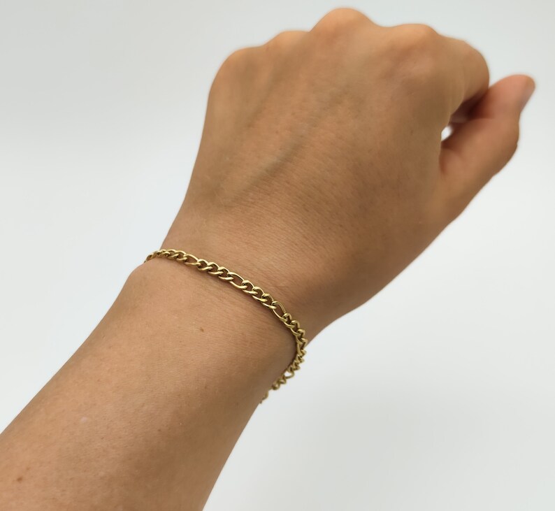 Figaro bracelet // stainless steel // gold plated // link bracelet // bracelet gold // Figaro bracelet // simple // noble // elegant image 3