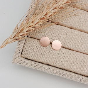 1 Paar schlichte Kreisohrstecker-Kreis-minimalistisch-geometrisch-Edelstahl-Rosegold-vergoldet-matt