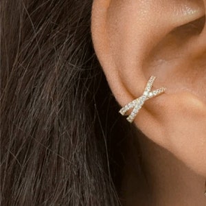 Ear Cuff-Ear Cuffs-Helix-Conch-Fake Piercing-Ear Cuff-925 Silver-Silver-Gold-Rose Gold-Zircon