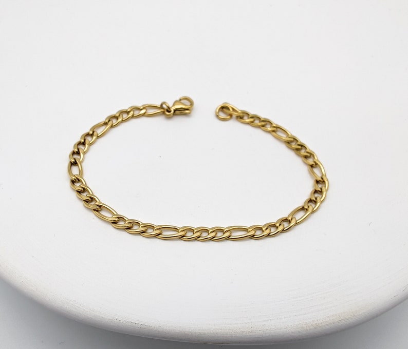 Figaro bracelet // stainless steel // gold plated // link bracelet // bracelet gold // Figaro bracelet // simple // noble // elegant image 1