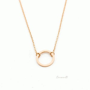 Collana delicata - filigrana - semplice - cerchio - acciaio inossidabile - argento - oro - oro rosa - placcata oro - minimalista - geometrica Rosegold
