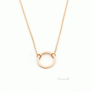 Collier délicat-filigrane-simple-cercle-acier inoxydable-argent-or-plaqué or rose-minimaliste-géométrique Rosegold