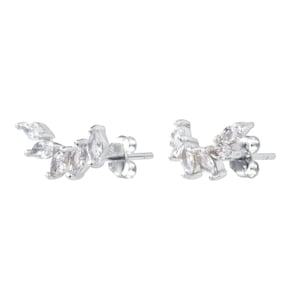 1 pair of elegant stud earrings-noble-playful-wedding-bridal jewelry-romantic-925 silver-maid of honor-zircon