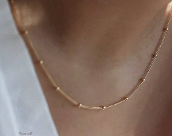 Collana di perline delicata - semplice - minimal - gioielli da sposa - basic - acciaio inossidabile - argento - oro - oro rosa - collana di perle - collana satellite
