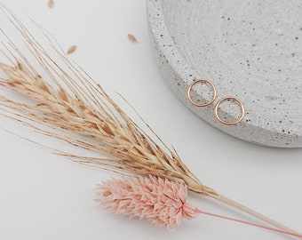 Stud earrings simple-minimalist-geometric-circle-stainless steel-rose gold-plated