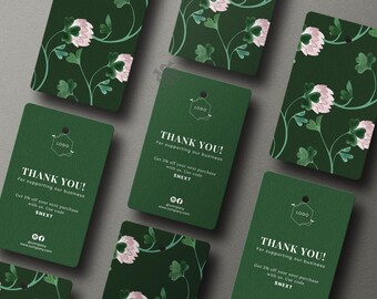 4 Editable Business Label Tag Template | 4 Custom Branding Tag | Instant Download for Small Business Packaging | Bundle Tag Template