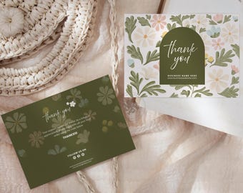 Editable Thank You Card for Business | Printable Package Insert | Thanks for Your Purchase Card Template | Editable Canva Business Insert