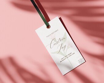 10 Editable Gift Tag Template | 10 Instant Download Calligraphy Tag | 10 Custom Printable Favor Label | Minimalist Wedding Baby Shower Tag