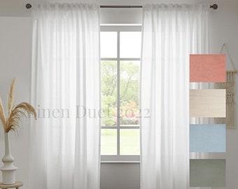 White Curtains, Simple Cotton Extra Long Curtains, Semi Sheer Window Curtains, Cafe Curtains Pure Cotton, Kitchen Curtains Window Treatments