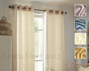 Off White Curtains with Grommets, Velvet Curtains Ivory, Gold, Blue, Pink, Custom Made Curtains, Velvet Grommet Curtains, Curtains Blackout