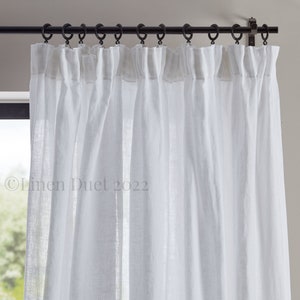 Linen Curtains Pencil Pleat, Extra Long Linen Curtains, Custom Curtains Kitchen Decor, Kitchen Curtains Linen,  Blackout Curtains Optional
