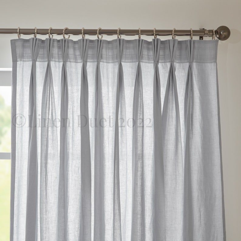 Extra Long Linen Curtains Pinch Pleat Curtains Linen Etsy