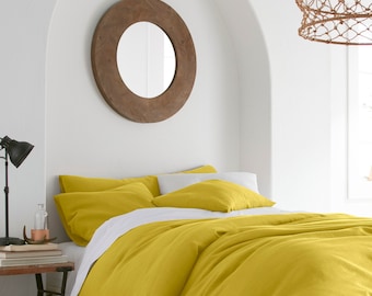 Two Yellow Linen Pillow Cases, Eco Friendly Linen Bedding, Baby Bedding Pillowcases, Toddler Bedding Pillow Covers