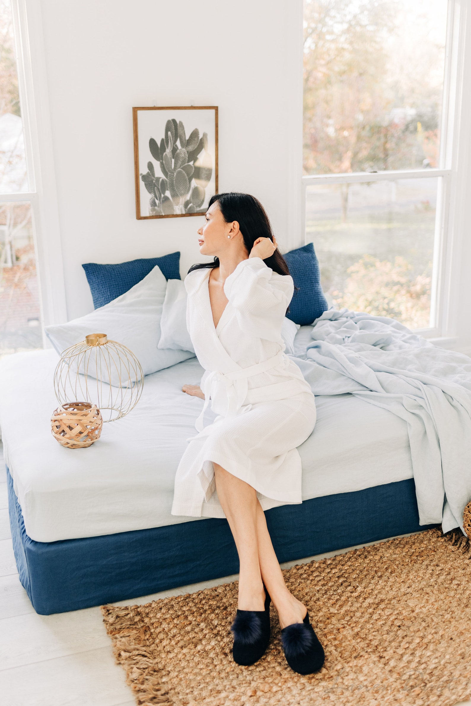 Linen Box Spring Cover Linen Bedding Queen Custom Bed Cover Etsy