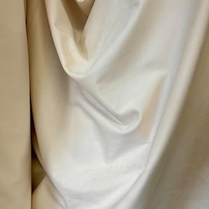 Ivory Velvet Extra Wide Fabric by Yard, 110&quot; Wide Soft Velvet for Curtains, Upholstery Fabric, Fabric for Crafts and Home Decor