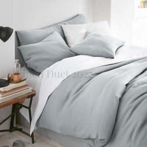 Linen Duvet Cover Linen Bedding, Duvet Cover Queen, Duvet Cover King, Toddler Bedding Birthday Gift, Bedroom Decor Crib Bedding Washed Linen Light Bluish Grey