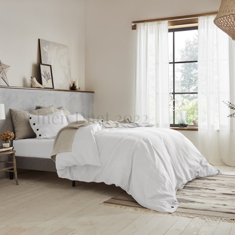 Linen Duvet Cover Linen Bedding, Duvet Cover Queen, Duvet Cover King, Toddler Bedding Birthday Gift, Bedroom Decor Crib Bedding Washed Linen White