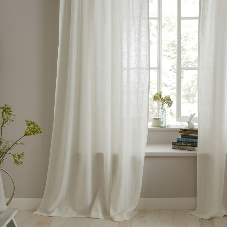 Custom Linen Curtains One Curtain Panel With Tab Top Wide Etsy