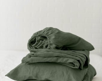 Linen Bedding Linen Pillow Cover, Linen Sheet Set, Toddler Bedding Natural Linen, Bedroom Decor Bedding, Bed Sheet Washed Linen, Bedding Set