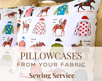 Custom Pillow Covers from Your Fabric, Handmade Bedding, Pillowcases with Envelope Closure.