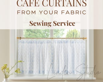 Custom Cafe Curtains From Your Fabric | Sewing Service | Rod Pocket Cafe Curtains  | Custom Made Curtain From Your Fabric | COM Curtains