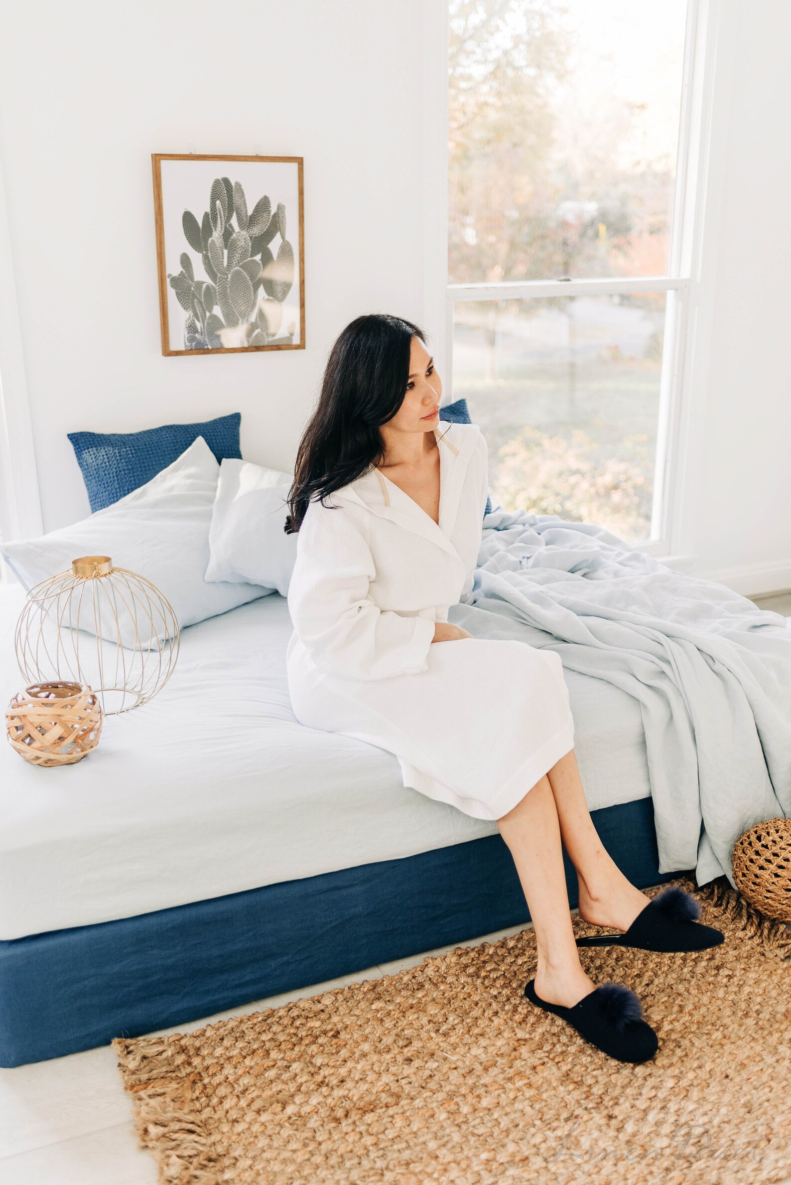 Linen Box Spring Cover Linen Bedding Queen Custom Bed Cover Etsy