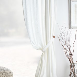 Linen Curtains Living Room Decor, One Linen Curtain Panel,  Bedroom Decor Custom Curtains, One Curtain Panel, Extra Long Farmhouse Curtains
