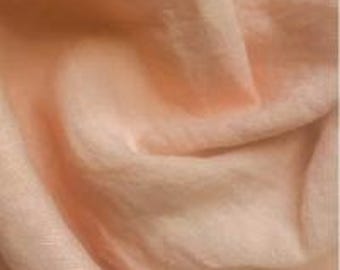 Medium weight Extra-wide European linen fabric in Peach color by the Yard/Meter.