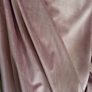 Grayish Pink Velvet Extra Wide Fabric by Yard, 110&quot; Wide Soft Velvet for Curtains, Upholstery Fabric, Fabric for Crafts and Home Decor