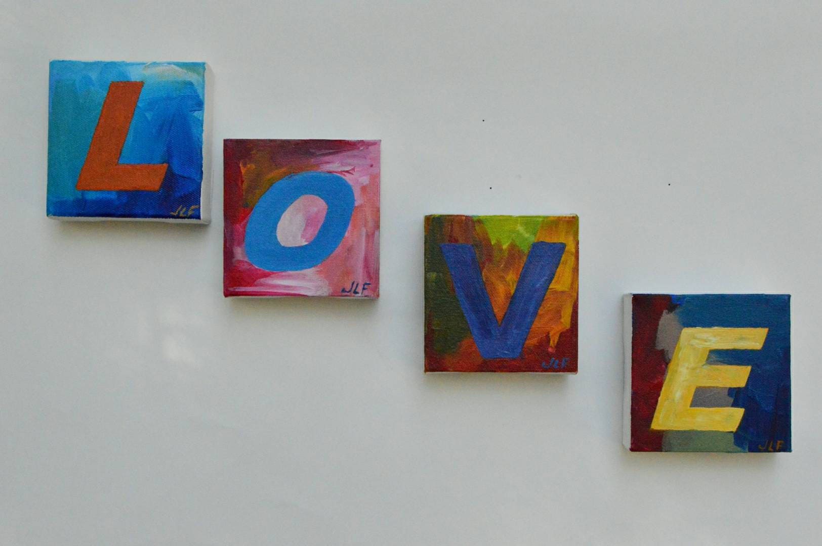 Buy These Four Letter Paintings Together That Spell love for a Special Low Price. Original