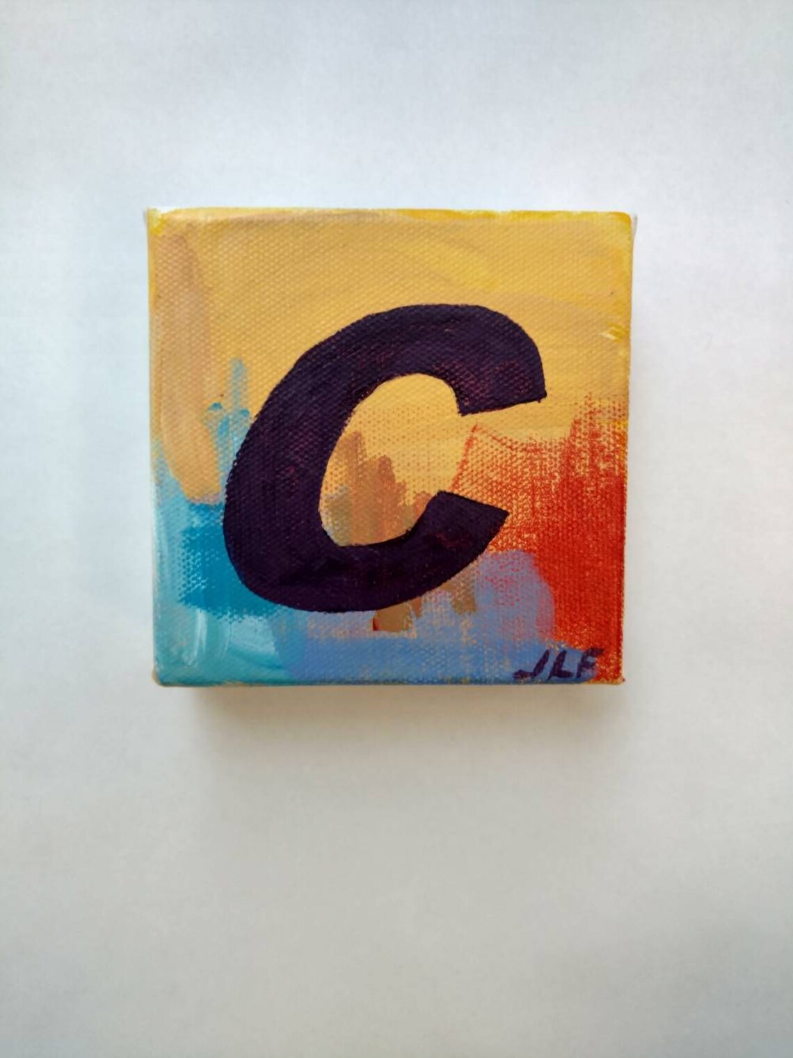 The Letter C An Original Acrylic Painting On Canvas By Jlf Etsy