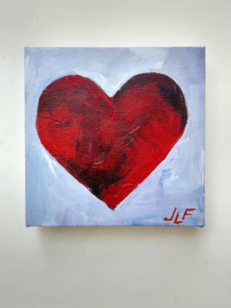 Heart an Original Acrylic Painting on Canvas by JLF. Etsy
