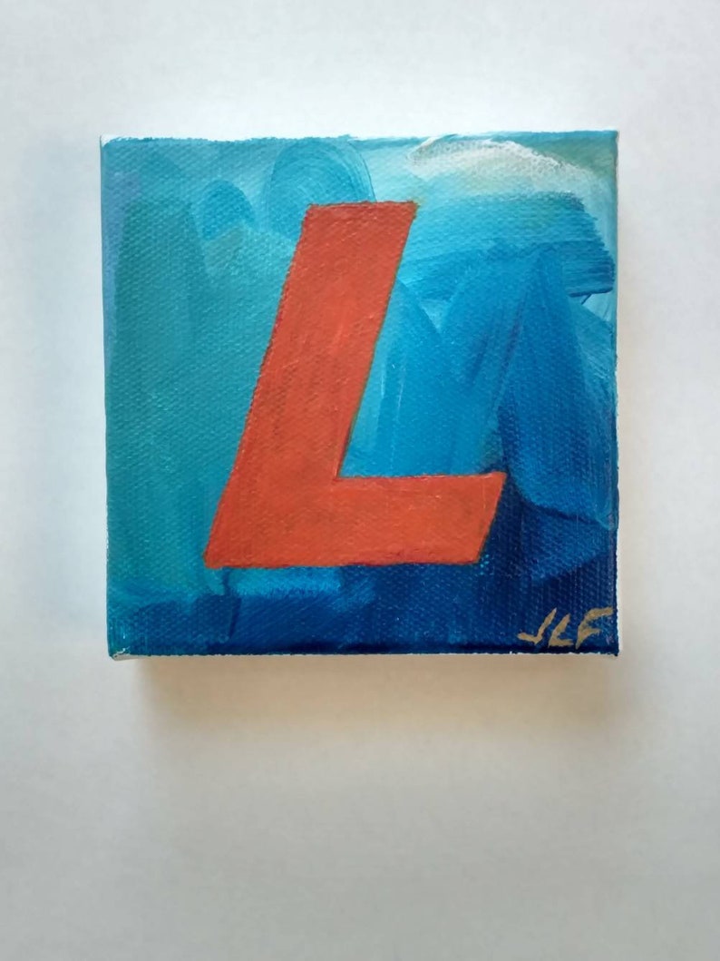 L Shape Painting The Letter L an Original Acrylic Painting on Canvas by JLF. - Etsy